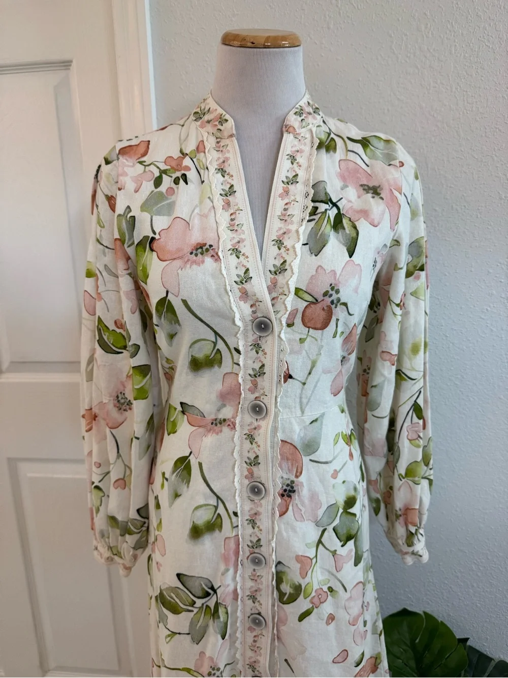 Caroline Constas Long Sleeve Linen Blend Shirtdress S - Picture 3 of 15